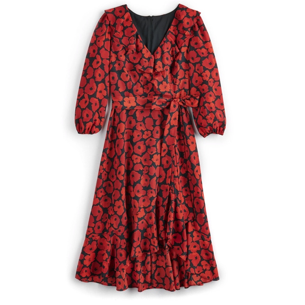 JW Jason Wu Red Poppy Dress XXL - Picture 2 of 8